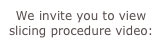 We invite you to view
slicing procedure video: 